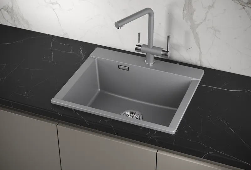 ES-5804, АЛЮМИНИУМ, кухонная мойка, кварц, ESTETICA