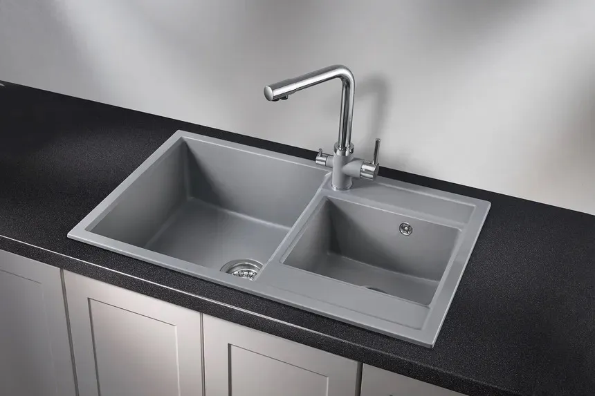 8201, АЛЮМИНИУМ, кухонная мойка, кварц