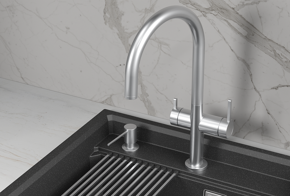 Смеситель для кухни Granula Kitchen Space 8274 нержавеющая сталь, подключение к фильтру