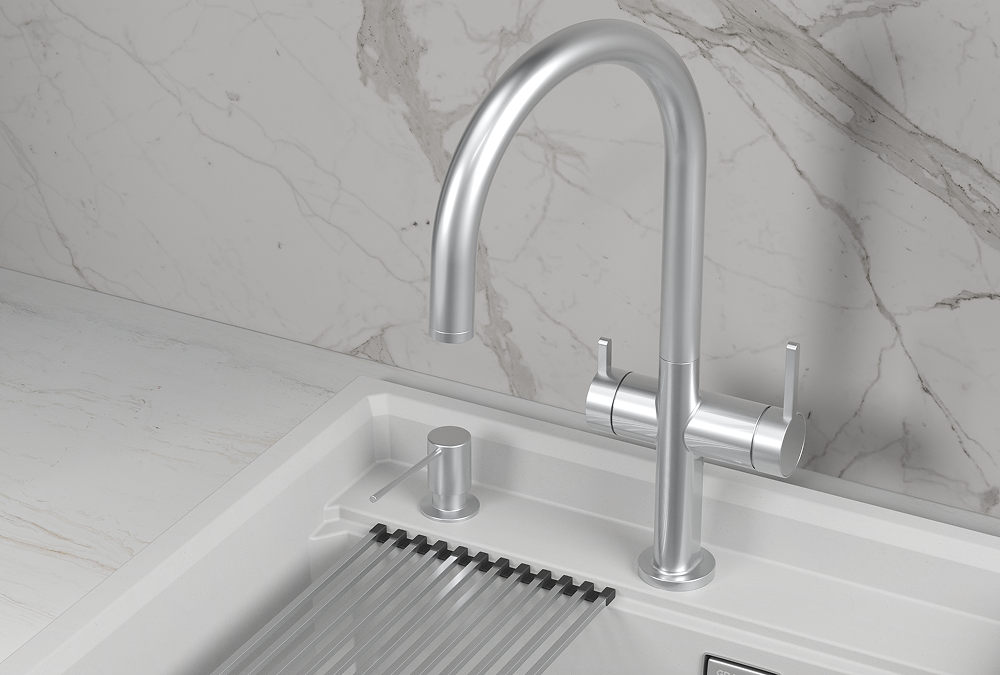 Смеситель для кухни Granula Kitchen Space 8274 нержавеющая сталь, подключение к фильтру
