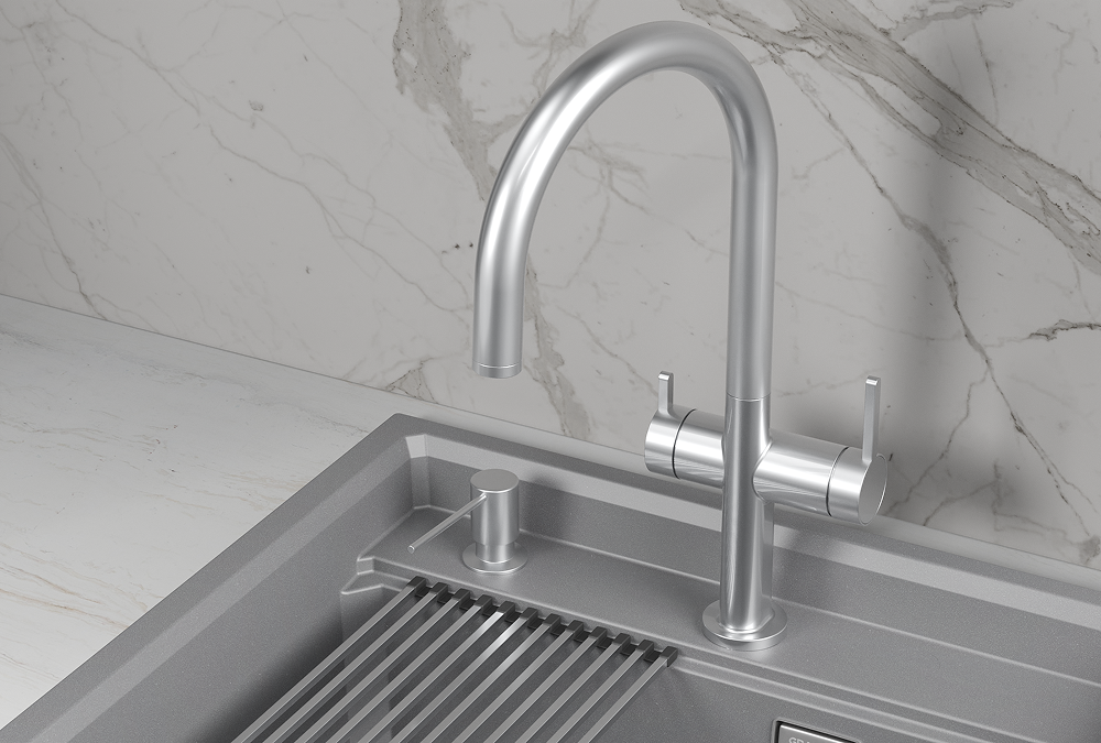 Смеситель для кухни Granula Kitchen Space 8274 нержавеющая сталь, подключение к фильтру